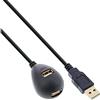 InLine 34652 Cavo USB 2.0, Prolunga, Type A, Maschio/Femmina, con Piedistallo, 2M Nero