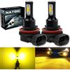 NATGIC H11 H8 H9 Lampadine Fendinebbia a LED ad Alta Potenza 75W Chip Integrati 3570 CSP 3000K Giallo Dorato e 2400lm per Fari Fendinebbia Luci di Marcia Diurna (Confezione da 2)
