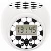 Lexibook Sveglia con proiettore Calcio con Funzione Snooze, Luce Notturna con Timer, Schermo LCD, a Batteria, Bianco/Nero, RL977FOLXB