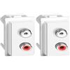 Bticino KW4269R Modulo doppio RCA, Serie Living Now, 1 Modulo, Colore Bianco (Confezione da 2)