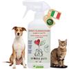 M' MA PETS - Elimina Odori dai Tessuti - Spray Naturale per Cani e Gatti, Made in Italy - Deodorante Sicuro No Alcool per Animali e Persone - Azione Rapida Superfici e Profumazione Floreale Ambienti