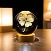 AMFUN Sfera di Cristallo del Sistema Solare 3D, Lampada Notturna a Sfera con Base a LED, Inciso in 3D Luce Notturna, Decorazione in Cristallo Regali per bambini