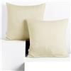 DecoKing Set di 2 federe 50 x 50 * 2 cm, jersey 100% cotone pettinato, chiusura a cerniera Beige Amber