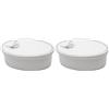 NERTHUS FIH 281 Barattolo per Snack, Porcellana, Bianco (Confezione da 2)