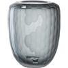 Leonardo Bellagio 036448 - Vaso per fiori in vetro di alta qualità con struttura esterna, realizzato a mano, altezza 23 cm, diametro 17 cm, colore: Antracite