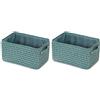 Compactor Lilou Cestino Portaoggetti Con Manici, Tessuto In Polipropilene e Cartone, 23 x 15 x 12 cm, Verde, RAN9699 (Confezione da 2)