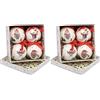 Ciao- Set 4 sfere decoupage ornamentali Cute Winter Owls (Ø7,5cm) con nastro in tessuto per albero di Natale in giftbox (Confezione da 2)