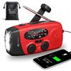Faizer Radio da Sopravvivenza Dinamo Solare Portatile Ricaricabile - Radio FM/AM, Torcia Dinamo, Pulsante SOS, Powerbank 2000 mAh - Ideale per Kit di Sopravvivenza, Campeggio, Escursionismo (Rouge)