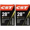 CST 71702, Camera d'Aria per Bicicletta. Unisex Adulto, Nero, 28 x 1 1/8-1.75 28/47-622/635 DV40 mm (Confezione da 2)