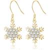 SLUYNZ Orecchini a fiocco di neve in argento Sterling 925 scintillanti CZ per le donne Fiocchi di neve pendenti orecchini regali di Natale, small, Argento sterling, Zirconia cubica