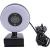 Plyisty Webcam 4K con Luce, Webcam HD per PC, con Focus Automatico AF, Doppi Microfoni Onnidirezionali, Telecomando, Luce di Riempimento Morbido