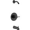 Delta Rubinetto moderno monocomando nero opaco, kit di finiture per doccia nero opaco, apparecchi doccia, maniglia doccia, nero opaco T14459-BLLHD-PP (soffione doccia e valvola non inclusi)