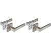 Amig - Set di Maniglie per Porte | Colore Nero | Acciaio Inossidabile Opaco | Rosetta Quadrata | Maniglia per Porte Interne ed Esterne | Include Quadro e Viti (Confezione da 2)