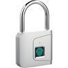 Rawrr Lucchetto impronte digitali,Lucchetto da palestra impermeabile,Lucchetto elettronico con impronte digitali,per porta, garage, scuola,magazzini,argento