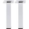 Amig - Gamba quadrata per mobile - mod. 3-25 x 25 x 250 mm - con vite di regolazione - Avvitabile a 4 punti - Resiste fino a 15 kg/gamba - Acciaio bianco (Confezione da 2)