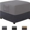 Easy-Going Copertura ottomana per esterni, copertura impermeabile per ottomana da patio, resistente e quadrato, per mobili da esterno con manici imbottiti (63,5 x 63,5 x 43,2 cm, grigio/grigio scuro)
