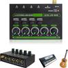 Mocoli Mixer Audio Stereo a 4 Canali, Mixer 4 Canali con Jack da 6,35mm 4 Ingressi e 1 Uscita Ricarica Type-C Mixer Audio per Esibizioni in Band Spettacoli dal Vivo Esercitazioni Strumenti