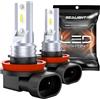 SEALIGHT H11 H16 LED Lampadina fendinebbia, dimensioni mini reali 1:1, fendinebbia a LED H8 bianco freddo 6500K per auto, camion, SUV, 400% di luminosità con forte penetrazione,confezione da 2