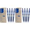 PILOT - Set di 8 B2P Gel - Penna a scatto e ricaricabile - Inchiostro gel per un comfort di scrittura ottimale - Begreen - Blu - Punta Media