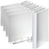 Esselte ESSENTIALS Panorama Binder, Raccoglitore 4 anelli a D personalizzabile, Raccogli documenti A4 con tasche esterne per personalizzazione capacità 580 fogli, 22 x 30 cm, Dorso 4 cm, Bianco, 49701
