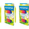 Mitama Pennarelli Fluo - Astuccio da 8 pennarelli - Colori Neon - Tappo anti soffocamento - Punta media 3 mm - Colori Scuola - Pastelli Astuccio Scuola (Confezione da 2)