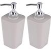 Douceur d'Intérieur Dispenser di Sapone Effetto Soft Touch 7 x 7 x 17,5 cm Vitamina Grigio (Confezione da 2)