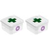 SmartStore Scatola Pronto Soccorso in Plastica da 8L - Scatola Porta Medicine con Inserto - Bloccabile - Chiusura con Clip - L28 x P28 x A17cm (Confezione da 2)