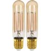 Eglo E27 LED dimmerabile, lampadina dorata vintage a forma di bastone, illuminazione retro, 4 Watt (equivalente a 28 Watt), 300 lumen, luce bianco caldo, 1700k, lampadina Edison T32, Ø 3,2 cm