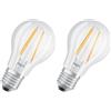 OSRAM LED Base Classic A Lampada, Attacco: E27, Bianco Caldo, 2700 Kelvin, 7 W, Ricambio per Lampadina da 60 W, Trasparente, Confezione da 10