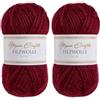 Utopia Crafts 100% lana vergine 50 g (Burgundy Red) (Confezione da 2)