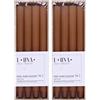 DONAU HOME Set di 8 candele lunghe a coste, color caramello, 30 x 2,25 cm, senza profumo, candele da tavola per decorare il soggiorno, il bagno, 10 ore di durata