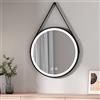 EMKE Specchio da bagno con illuminazione, specchio da bagno LED rotondo ph70 cm con interruttore tattile + 3 tipi di luci bianco caldo/bianco freddo/neutro telaio nero