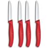 Victorinox Set di coltelli Swiss Classic per verdure e spelucchini, 2 pezzi, lama dritta e seghettata, extra affilata, 8 cm, Rosso (Confezione da 2)