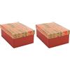 Idena 31510 - Scatola regalo con coperchio delle dimensioni di 20 x 15 cm, scatola regalo rossa per Natale con la scritta "Frohe Weihnachten" (Buon Natale) e "Happy New Year" (Buon Anno Nuovo)