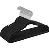 SONGMICS Grucce Appendiabiti in Velluto 30 Pezzi, Antiscivolo, Scanalature su Spalle, Barra per Pantaloni, Gancio Girevole a 360°, Salvaspazio, Spesso 0,6 cm, Largo 43 cm, Nero Inchiostro CRF029B03