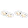 BRILONER - Set di 4 faretti LED da incasso 230 V, piatto, orientabile, luce bianca calda, faretto a LED, piatto, faretti da soffitto, faretti da 230 V, faretti da incasso, dimensioni del foro da 68 mm