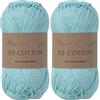 Utopia Crafts Re-Cotton Knitting Yarn, 100g Aqua Blue (Confezione da 2)