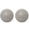 Spaas Candela a sfera in stile rustico 80 mm 24 ore, grigio chiaro (Confezione da 2)
