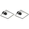 Briloner - Plafoniera a LED, nero, 26,5 cm x 25 cm x 4,5 cm, bianco caldo, 1400 lumen, 14 W, multiuso (Confezione da 2)