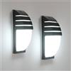 Comely 2 Pezzi Applique da Parete Esterno LED, Nero Lampada da Esterno LED IP65 Impermeabile per Giardino, Garage, Patio, Stanza, Bianco Freddo 6500K
