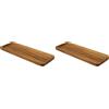 Jean & Len Vassoio in legno rettangolare in legno di acacia, versatile per accessori e ufficio, elegante organizer con venature uniche, pulizia a mano, tavola decorativa in legno, 28 x 10 x 1,5 cm