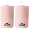 Cereria Di Giorgio Candela diametro 7 cm altezza 10 cm - Colore Rosa bebé - Per operatori Horeca, eventi e decorazione della casa - Durata 55 ore - Cereria Di Giorgio (Confezione da 2)