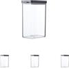 Mepal - Omnia Contenitore Con Coperchio per Alimenti Secchi - Organizzatore per la Cucina - Impilabile ed Ermetico - Lavabile in Lavastoviglie - 2000 ml - Black (Confezione da 4)