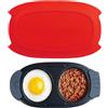 KINDLUME Cuoci Uova Microonde, Contenitore per Microonde, Padella per Frittata, Cuociuova, 2-in-1 Cuocitore di Uova per Uova in Camicia, per Colazione Veloce, Pranzo, Uso in Ufficio
