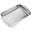 Space Home Teglia da Forno Rettangolare in Acciaio Inox 36 x 27 cm - Bordo Alto 5,2 cm, Cottura Uniforme fino a 230 °C - Per Arrosti, Lasagne, Verdure, Pizza, Focaccia e Uso Professionale