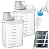 Aarcyye Contenitore per Detersivo, 2 pezzi 1800ml Dispenser Ermetico per Detersivi con Misurino, Scatola per Detersivi Multifunzionale,Scatola per Conservazione del Detersivo in Polvere, Per Polvere da Bucato