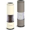TLYSXPRO Set Macina Sale e Pepe Manuale con Grana Regolabile | Macinapepe e Macinasale Ricaricabili con Meccanismo in Ceramica | Accessori Cucina (2 Pezzi, Greige&Buttercream)