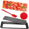 Quyimy Teglia rettangolare con fondo rimovibile, teglia da 35,5 cm perforata per torte quiche, padella antiaderente con olio e spazzola per piatti, teglia da forno con fondo sciolto per torte
