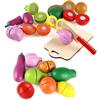 SZEBISOA Accessori cucina bambini in legno - Giochi in legno con frutta e verdura giocattolo per bambini da tagliare, accessori cucina per giochi di ruolo, ideale come regalo per bambini