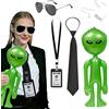 Beafaeur Agente Costume Accessori, Accessori per Costume da Agente 5 Set, mit Alieno Gonfiabile, for Servizio Segreto, Man In Black Costume da Spia, Carnevale Cosplay Feste Uomini Donne